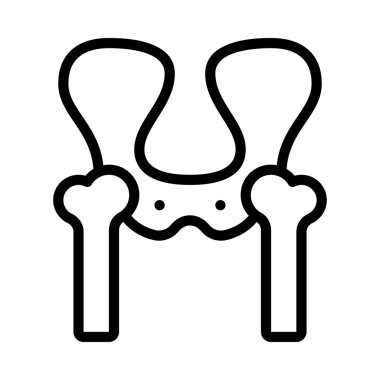 Pelvis Bones düz simgesi, vektör illüstrasyonu 