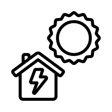  Güneş enerjisi simgesi basit düz resimleme