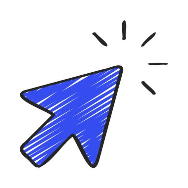 Fare tıklamacı düz simgesi, vektör illüstrasyonu 