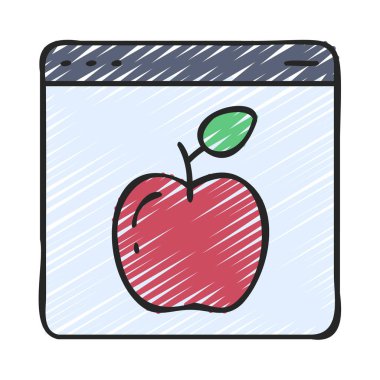 Apple düz simgesi, vektör illüstrasyonu