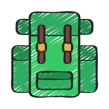 Gezgin Sırt Çantası Web simgesi vektör çizimi