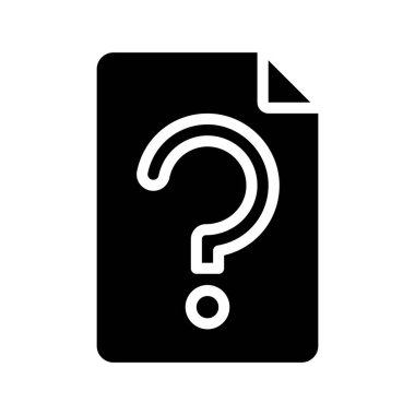 Soru Dosyası simgesi, vektör illüstrasyonu
