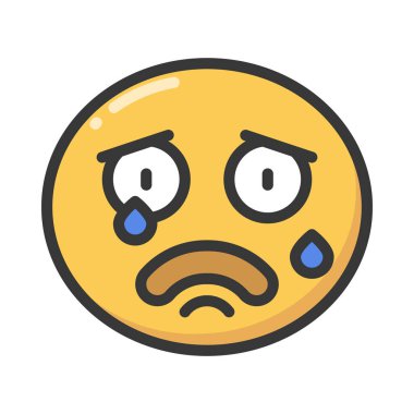 Duygusal düz simge, vektör illüstrasyonu 