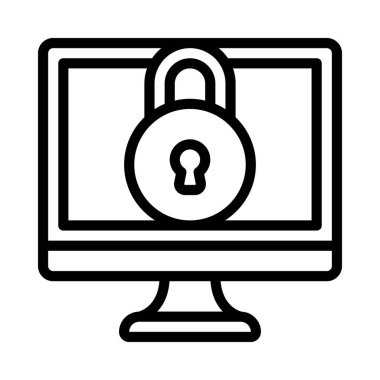 Bilgisayar Kilidi simgesi, vektör illüstrasyonu 