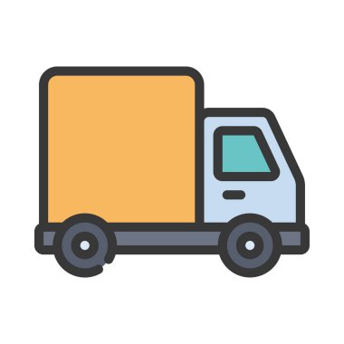 Lorry web simgesi, vektör illüstrasyonu                      