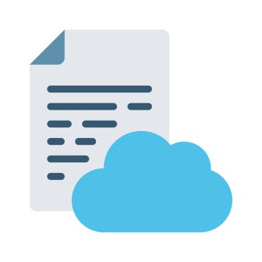 Bulut Belgesi Simgesi, Vektör İllüstrasyonu