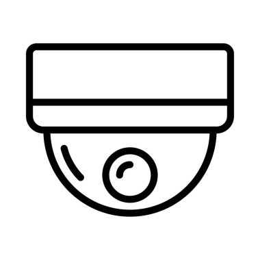 Yuvarlak Güvenlik Kamerası ikon vektör çizimi 