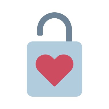 Aşk Kilidi simgesi, vektör illüstrasyonu