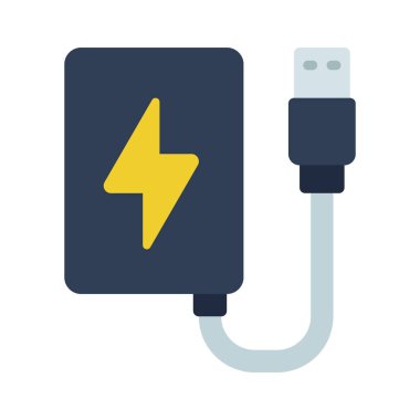 Taşınabilir Charger simgesi, vektör illüstrasyonu basit tasarım