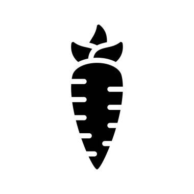  Havuç vektör simgesi. Beyaz arkaplanda basit vektör sembolü