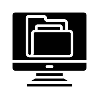 bilgisayar klasör simgesini, vektör çizim 