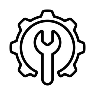 Bakım dairesi simgesi, vektör illüstrasyonu 