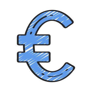 Euro Para ikonu. vektör düz illüstrasyon.      