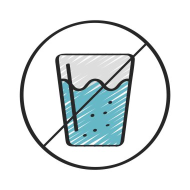 Tek su simgesinin vektör illüstrasyonu