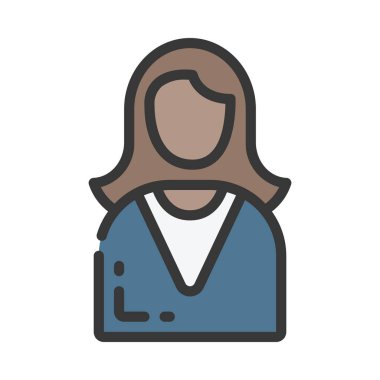 İş kadını web simgesi vektör illüstrasyonu