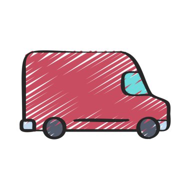 Van simgesi, vektör illüstrasyonu basit tasarım