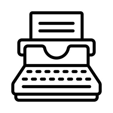 Daktilo web simgesi vektör illüstrasyonu