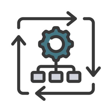 Altyapı Otomasyon Düz simgesi, vektör illüstrasyonu 