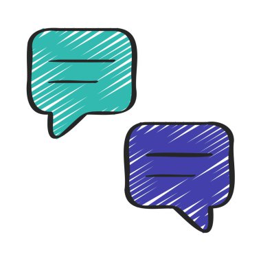 İleti Sohbeti simgesi, vektör illüstrasyonu 