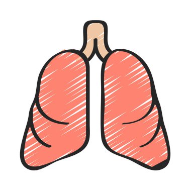 Akciğerler simge vektör çizim tasarım