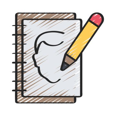 Polis Skeç Sanatçısı Web simgesi düz tasarım, vektör illüstrasyonu                      