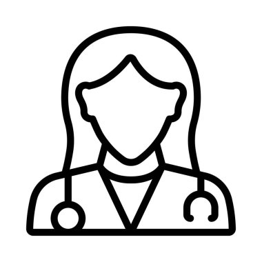 Kadın doktor ikon vektör illüstrasyonu