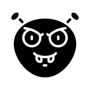 Şeytani emoji yüz ikonu. vektör tasarımı              