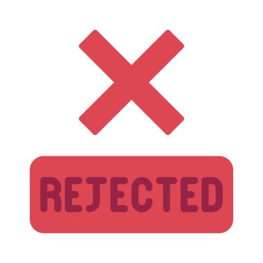 Reddedilmiş Cross düz simgesi, vektör illüstrasyonu 