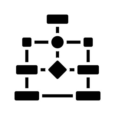 Çalışma akışı düz simgesi, vektör illüstrasyonu 