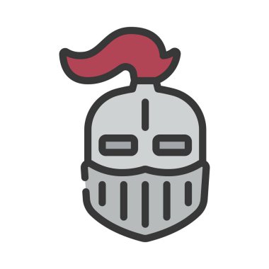 Knight Helmet ikon vektör çizimi tasarımı