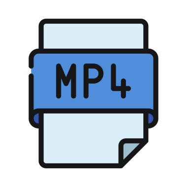 MP4 dosya simgesi, vektör illüstrasyonu
