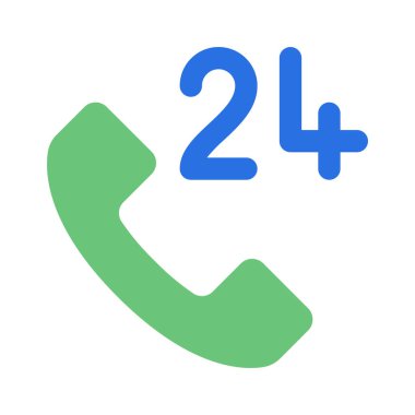 24 Saat Telefon Servisi ikon vektör çizimi 