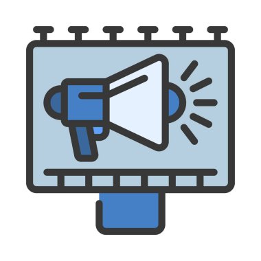 Reklam panosu düz simgesi, vektör illüstrasyonu 