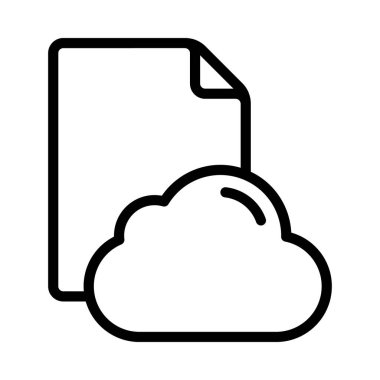 Bulut Belgesi Simgesi, Vektör İllüstrasyonu