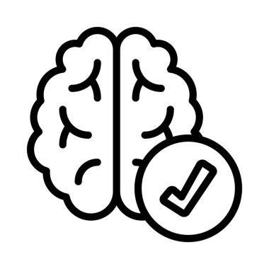 Beyin simgesi, vektör illüstrasyonu basit tasarım