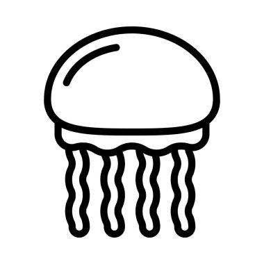 denizanası vektör çizgisi simgesi deseni