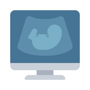 Ultrason düz simge, vektör illüstrasyonu 