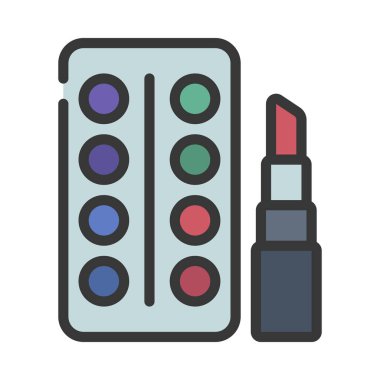 Makyaj düz simgesi, vektör illüstrasyonu 