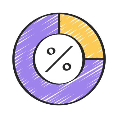 Pasta Grafiği simgesi basit illüstrasyon