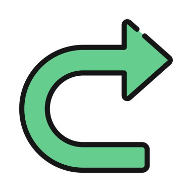 ok sağ Eğri simge vektör çizimi