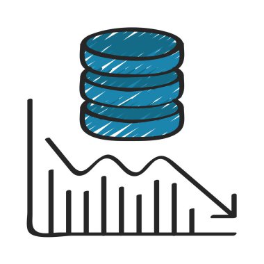 Veri Azalt simgesi, vektör illüstrasyonu  