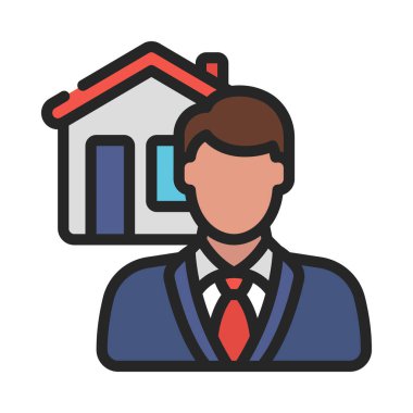 Emlakçı kutsal kişilerin resmi, vektör çizim                            