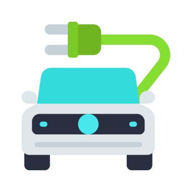 Beyaz arkaplanda Elektrikli Araç Eklentisi simgesi