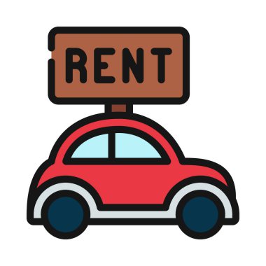 araba simgesi, vektör illüstrasyonu basit tasarım 