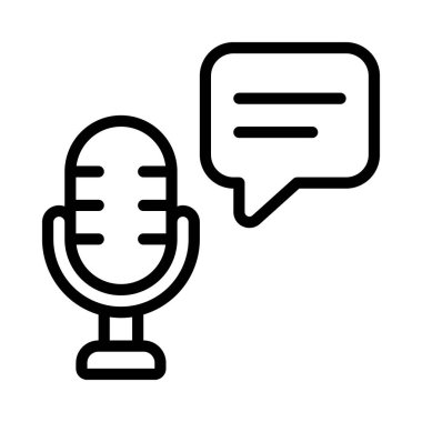 Ses Mikrofon İleti simgesi, vektör illüstrasyonu 