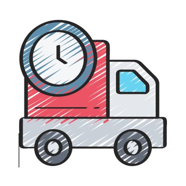 dağıtım kamyonu ikonu vektör çizimi