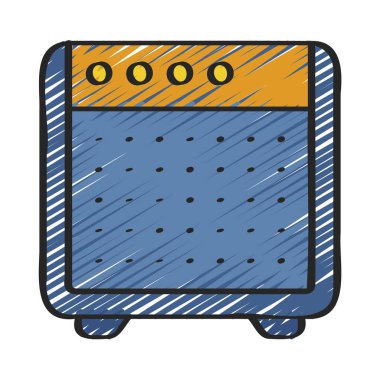 Gitar Amfi web simgesi, vektör illüstrasyonu                   