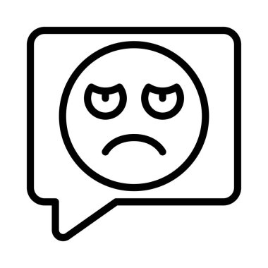 Kötü İnceleme İleti simgesi, vektör illüstrasyonu  