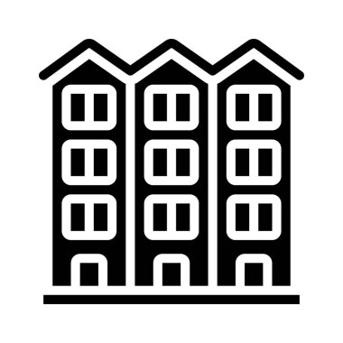 Uzun Ev simgesi, vektör illüstrasyonu  