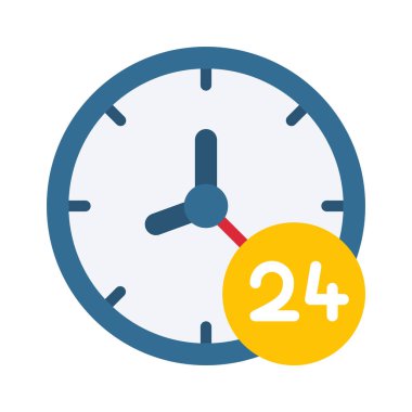 24 / 7 simgesini aç. vektör tasarımı
